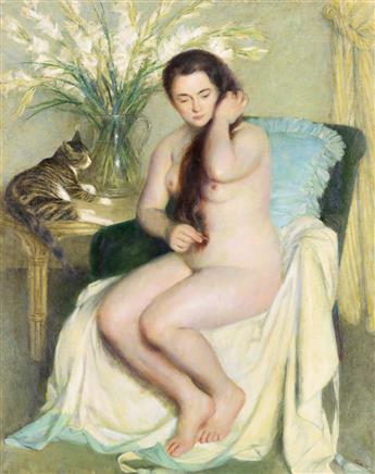 JOHN KOCH Nude with Cat.